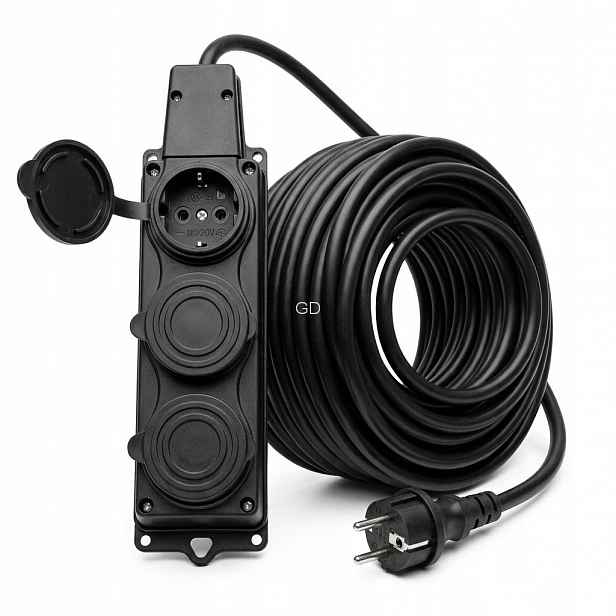 Prodlužovací Kabel stavební zahradní 30 m 3x2.5 mm² IP44 2800 W 3 zásuvky