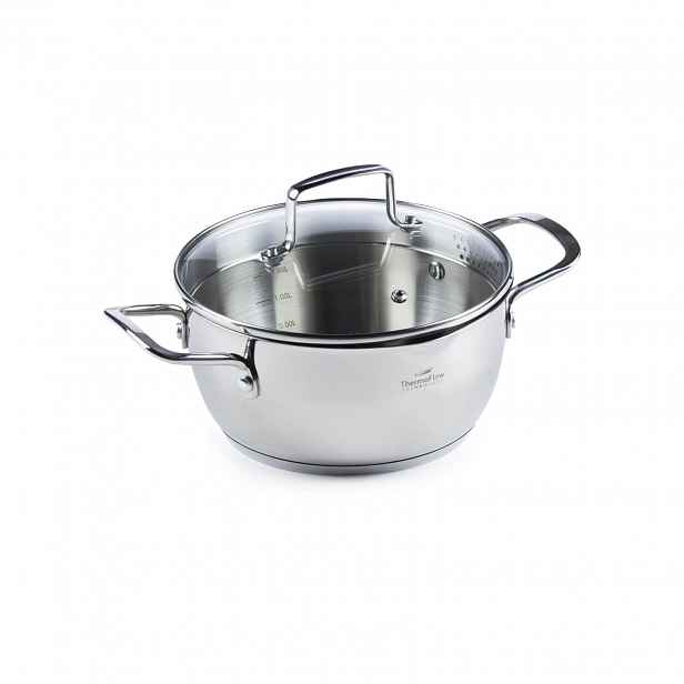 Rosmarino ocelový hrnec Pour&Cook II se skleněnou poklicí – 4,2 L, 24 cm