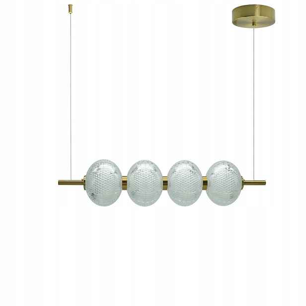 Závěsná ozdobná lampa 4 Led koule zlatá glamour podlouhlá 68 cm IdeaLed