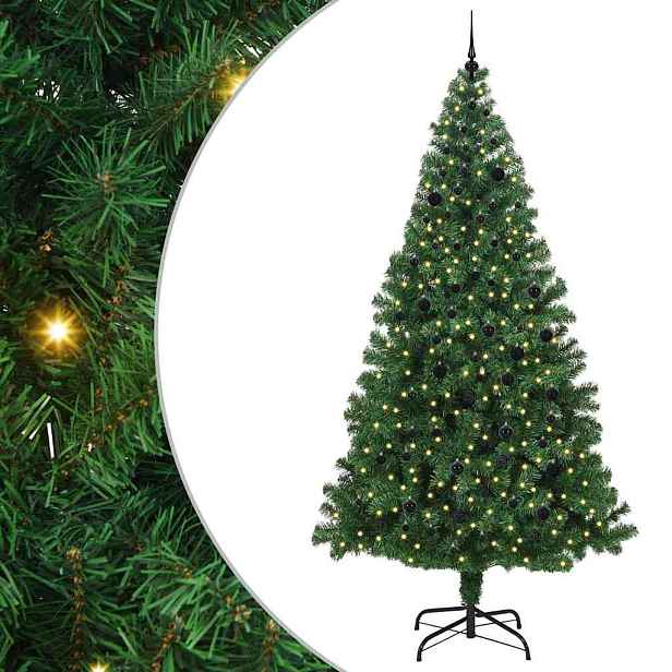 vidaXL Umělý vánoční stromeček Zelená 240 cm PVC, ocel a plast