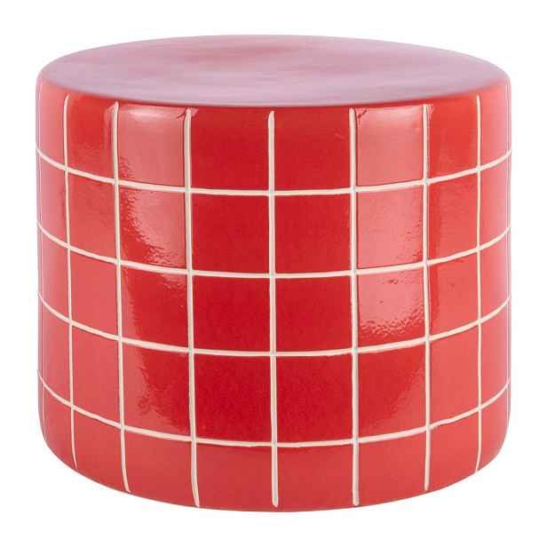 Keramický kulatý odkládací stolek ø 42 cm Retro Tiles – Leitmotiv