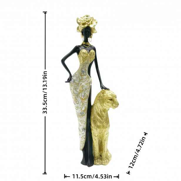 TEMU Africká zlatá gepardí samice - Elegantní černá pryskyřicová se zlatým gepardím potiskem, moderní africká nástěnná dekorace vhodná do ložnice,