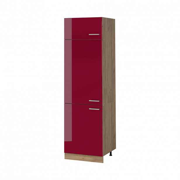 Vicco VYSOKÁ SKŘÍŇ R-Line, Červená vysoký lesk/Zlatý mocný dub, 60 cm