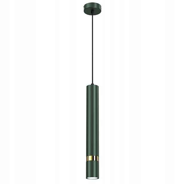 Závěsná lampa Joker Zelená Zlatá Tuba 1xGU10 8x90 cm Stropní Svítidlo Pokoj