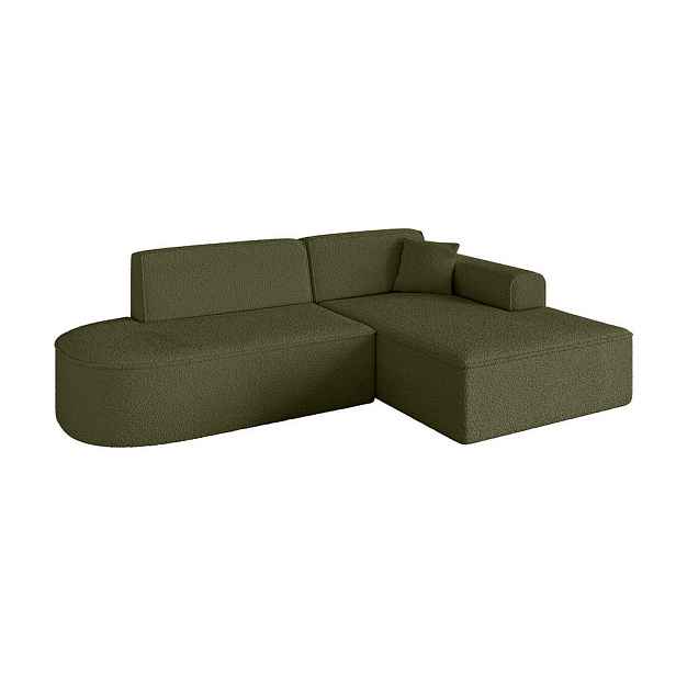 ALTDECOR ROHOVÁ SEDAČKA s otomanem, pravá IREA-L1-v3 232x165x77 Zelená Buklé