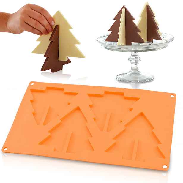Perfect Home 28098 Silikonová forma Stromky, 28,9x16,9x0,6 cm, oranžová