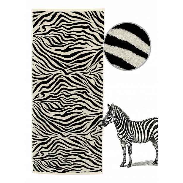 Plážová osuška Zebra exotická 100x150 bavlněná Portugalská