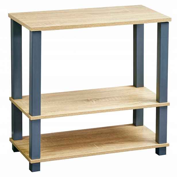 Regál S Policemi Do Obývacího Pokoje Nízký 3 Police Mdf Police Na Knihy 60 x 58,5 cm