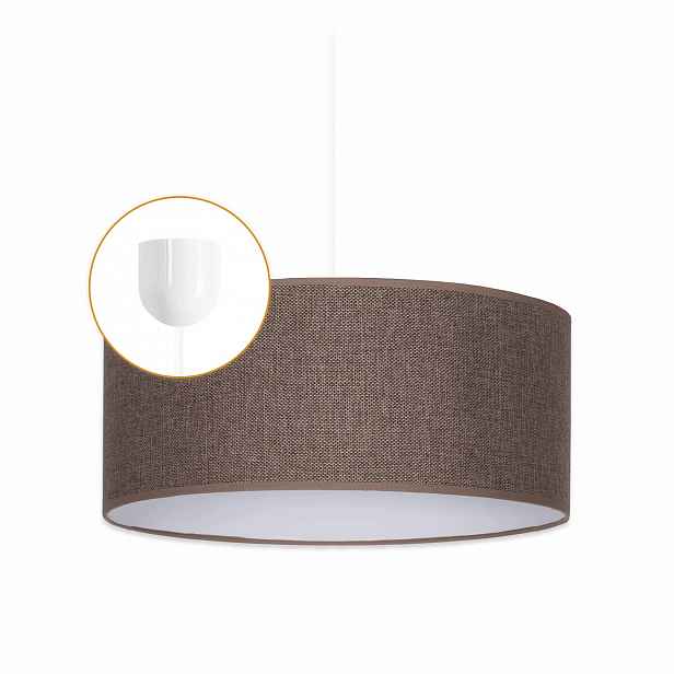 Závěsná lampa Cerlux Hnědým Lněným stínítkem 35 cm Klosz 1x E27