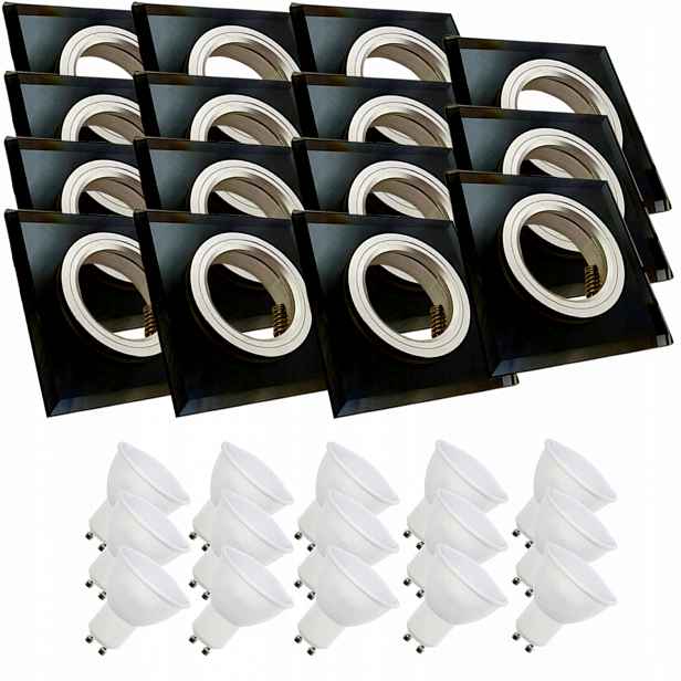 15 x Skleněná Stropní Lampa Zapuštěná Do Stropu Křišťál Led Žárovky 1.5 W