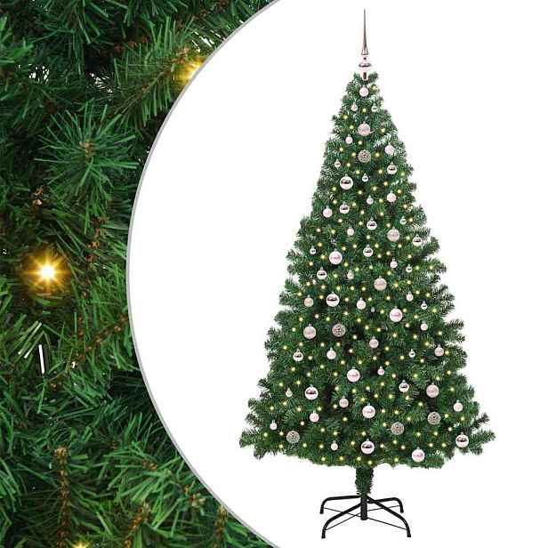 vidaXL Umělý vánoční stromeček Zelená 240 cm PVC, ocel a plast