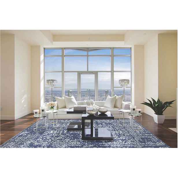 Ručně vázaný kusový koberec Diamond DC-JK 1 Jeans blue/silver, 245x305, modrá, chodba / předsíň, Diamond Carpets India