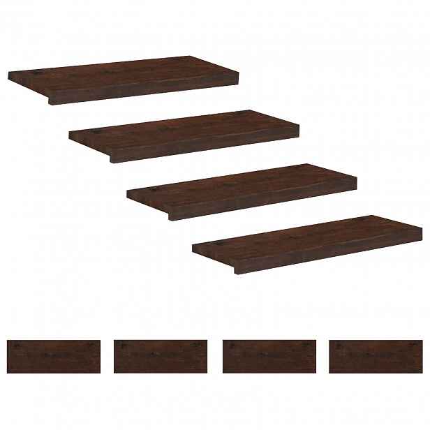 vidaXL Schodišťové nášlapy 8 ks 70 x 25 x 2 cm Tmavě hnědá