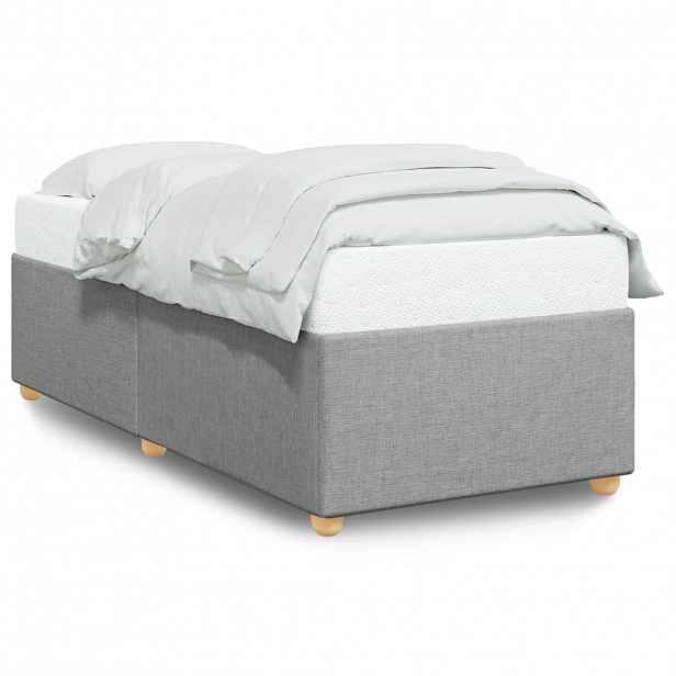 vidaXL Rám postele bez matrace světle šedá 100 x 200 cm textil