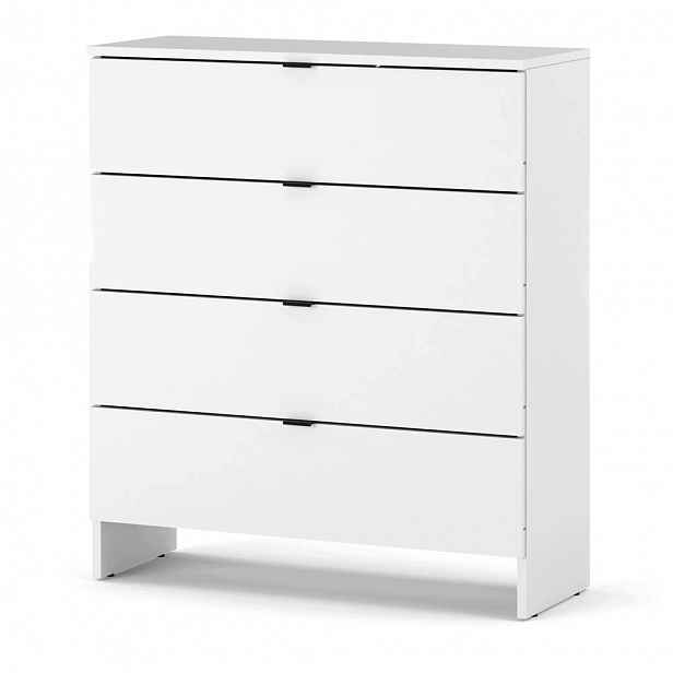 Bílá Komoda S Zásuvkami 80 CM, Moderní Prostorná Skříňka Do Obývacího Pokoje