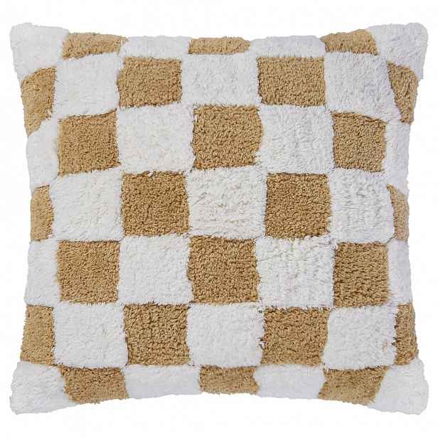 Butlers CHECKER STYLE Polštář 50 x 50 cm - hnědá
