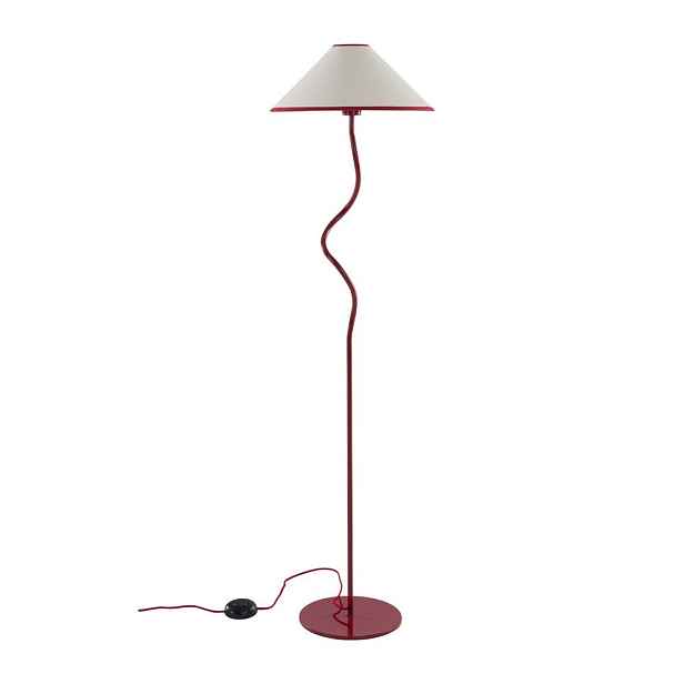 Červená/bílá látková stmívatelná stojací lampa (výška 148 cm) Juliet – Jotex