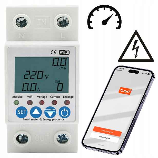 Elektroměr Spínač Relé Modul Wifi Ovladač Na Smart Šunku Tuya