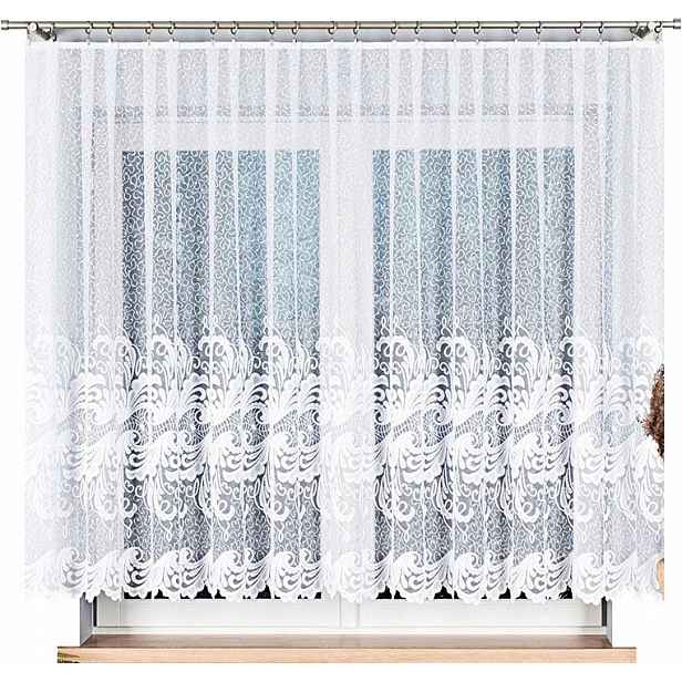 Iwona vzor 049312 vel 400x150cm žakárová záclona , rovná (s lemem)