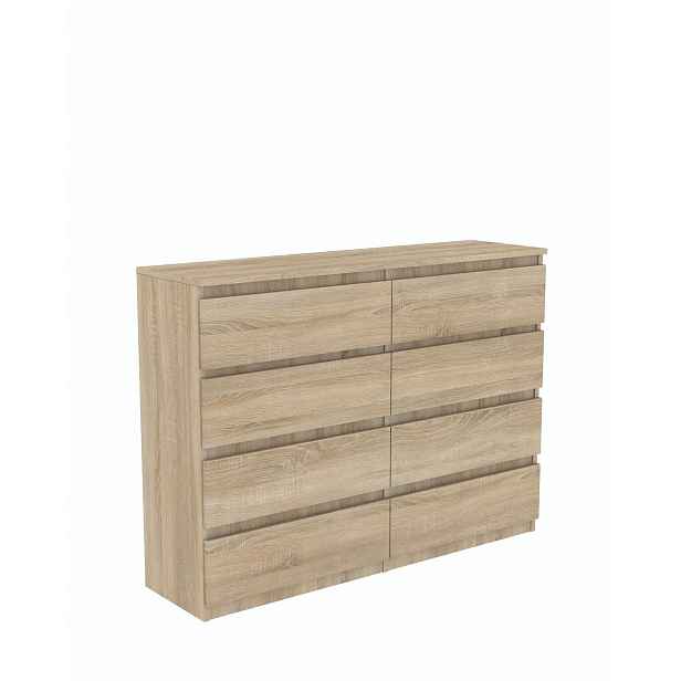 Komoda dub Sonoma se zásuvkami 120 cm 8 zásuvek do ložnice obývacího pokoje Výrobce