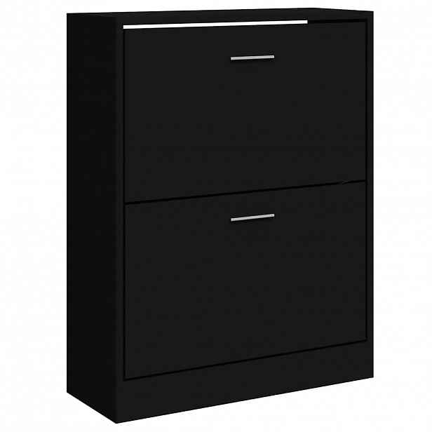 vidaXL Botník černý 63x24x81 cm kompozitní dřevo