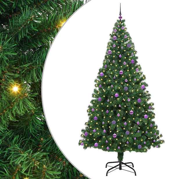 vidaXL Umělý vánoční stromeček Zelená 240 cm PVC, ocel a plast