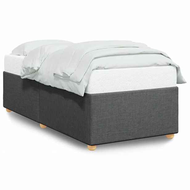 vidaXL Rám postele bez matrace tmavě šedá 100 x 200 cm textil