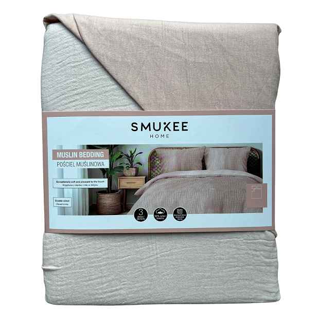 Bavlněné povlečení Mušelínové 220x200 pudrová růžová