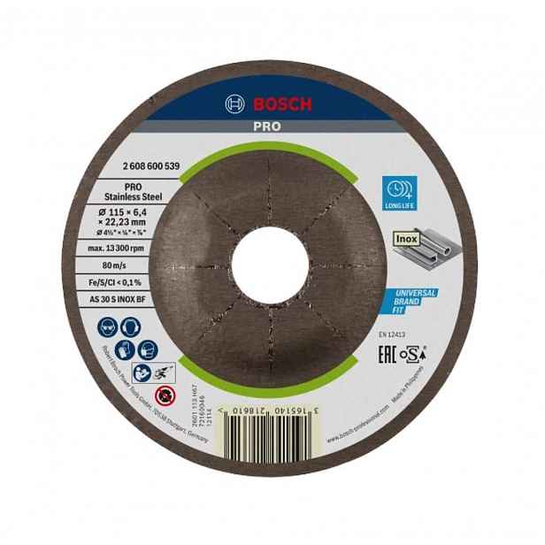 Bosch - Brusný kotouč na nerezovou ocel 115x22,23 mm 2608600539