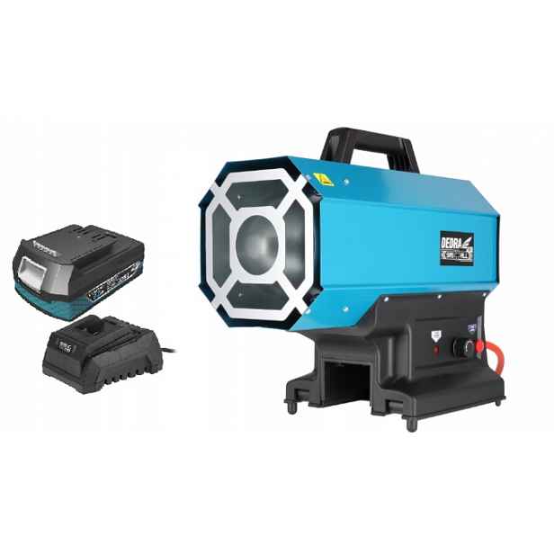 Plynový ohřívač Dedra, akumulátor 2AH Sada 18V/230V Sas+all DED7185H
