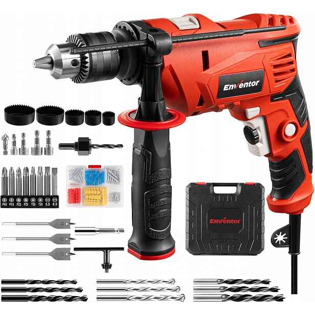 Příklepová vrtačka Enventor 900W 37 příslušenství 2v1 13 mm
