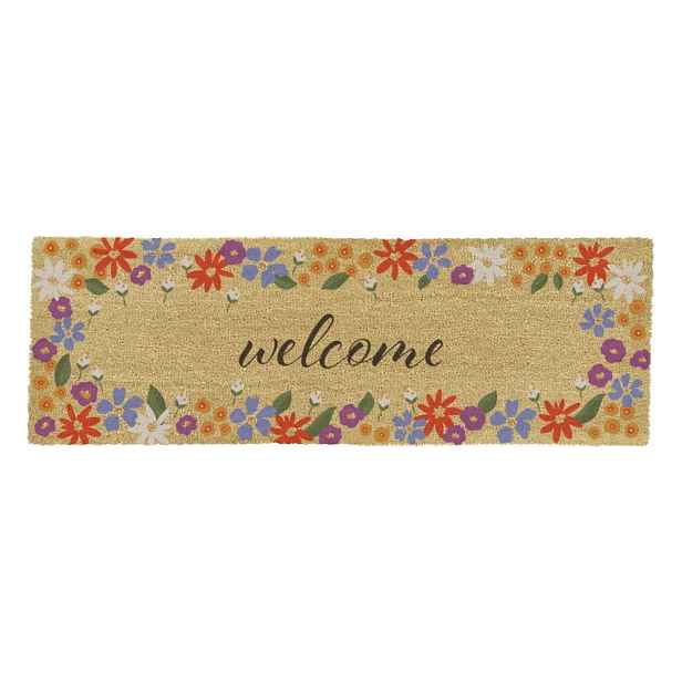 Rohožka z kokosového vlákna 40x120 cm Welcome Floral – Artsy Doormats
