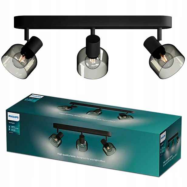 Stropní Svítidlo Reflektor Nástěnný Nástěnná lampa 3x E14 Černá Sleet Philips