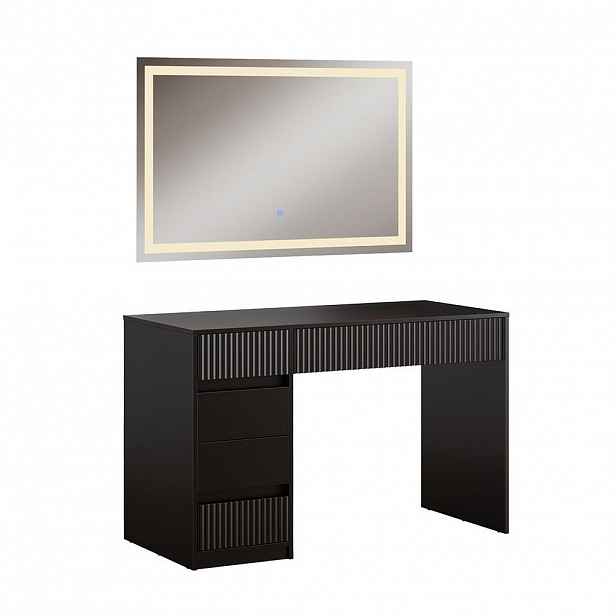 Vicco KOSMETICKÝ STOLEK SE ZRCADLEM Omira Černá 120 cm se zrcadlem LED