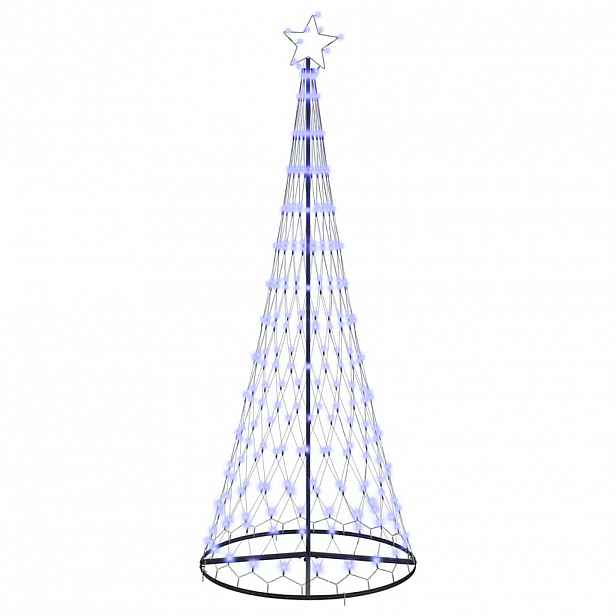 vidaXL LED vánoční strom Modrá 250 cm kov