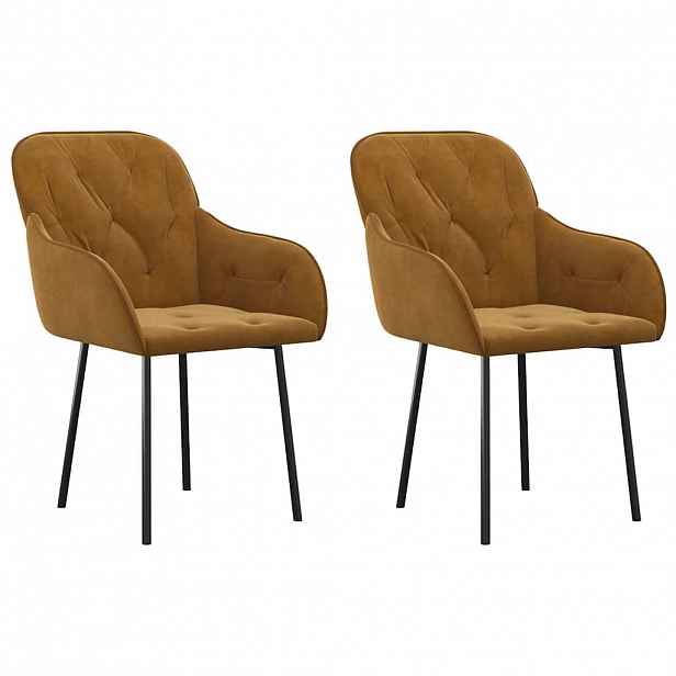 vidaXL jídelní židle 2 ks hnědé samet