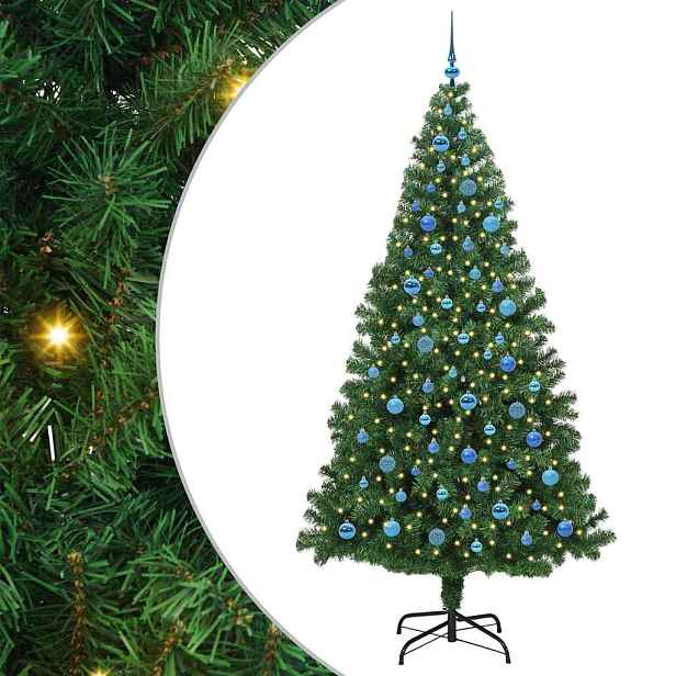 vidaXL Umělý vánoční stromeček Zelená 240 cm PVC, ocel a plast