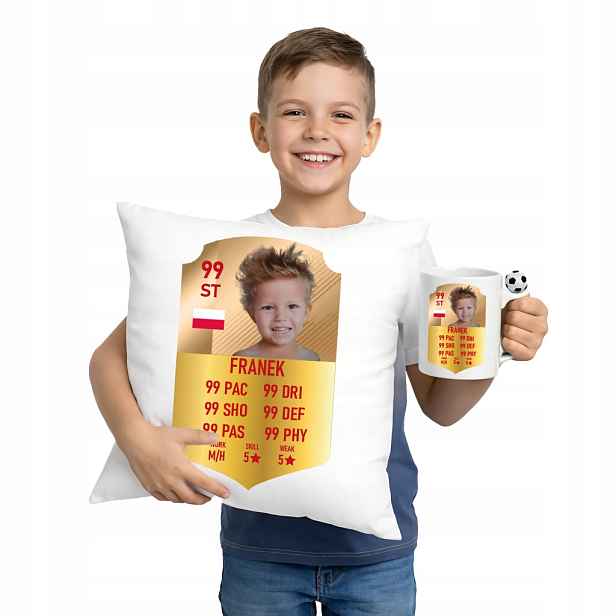 Fotbalový Set Polštář Hrnek Fotbalová Karta Se Jménem Jako Dárek