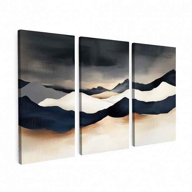 MuchoWow OBRAZ NA PLÁTNĚ 3dílná sada Krajina - abstraktní - moderní 60x40 cm