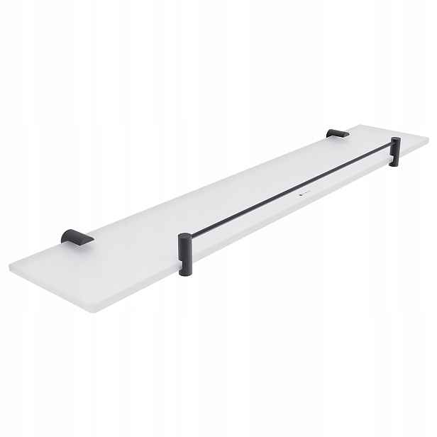 Nimco Bormo černá police do koupelny skleněná mat 60 cm Brc 11091BX-60-90_