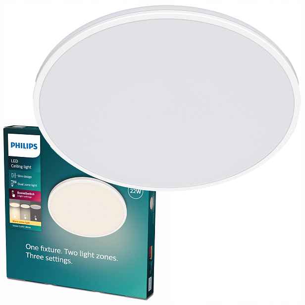 Stropní Svítidlo Led Stropní Svítidlo Na omítku Ozziet 22W 2700K 40cm Bílá Philips