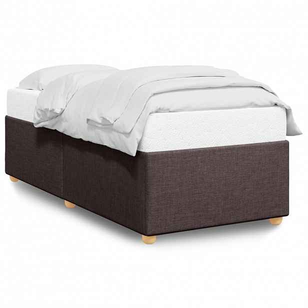 vidaXL Rám postele bez matrace tmavě hnědá 100 x 200 cm textil
