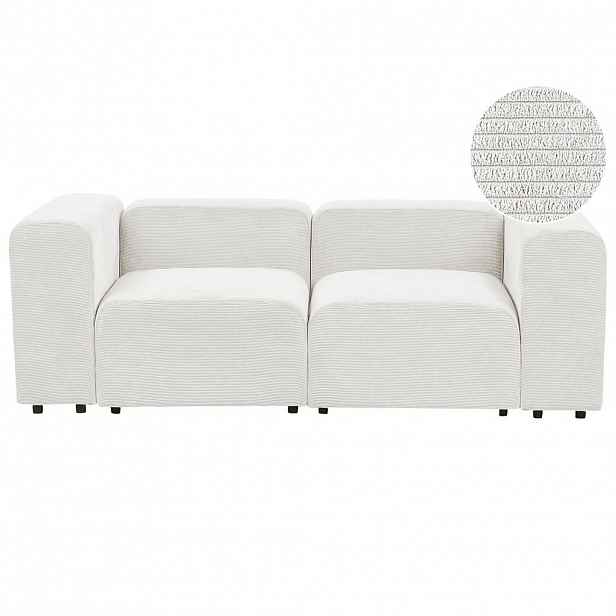 Beliani POHOVKA 2-místná Manšestr krémově bílá Falsterbo