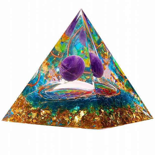 Dekor Pyramida Přírodní Fialová Avanturín pro meditaci, 60x60x65 mm, 1 Ks