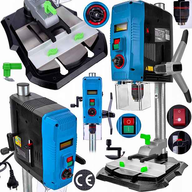 Sloupová Vrtačka Výkonná 2000W 13MM LCD displej Svěrák