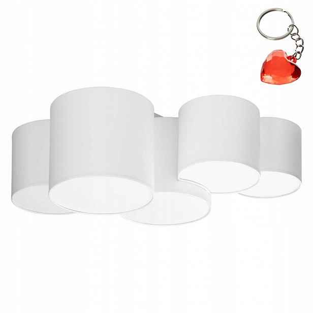 Stropní Svítidlo Mona Bílý 5 zdrojů E27 Kov 81 cm Moderní Tk Lighting