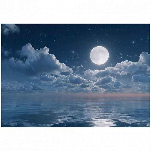 Wallarena FOTOTAPETA Sea Moon Blue 150x105 cm