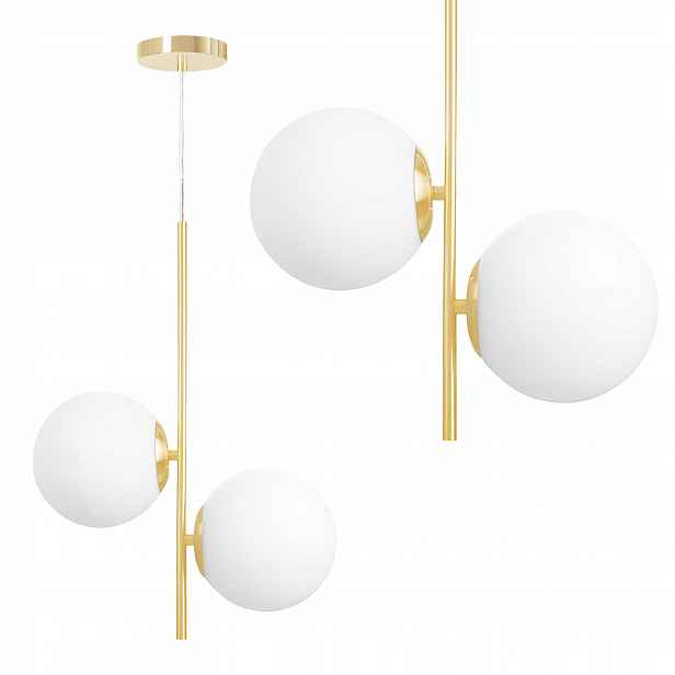 Závěsné Stropní Svítidlo S 2 Světelnými Zdroji Zlato Glamour Velká Toolight