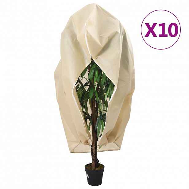 vidaXL Ochranné návleky na rostliny na zip 10 ks 70 g/m² 1,55 x 1,55 m