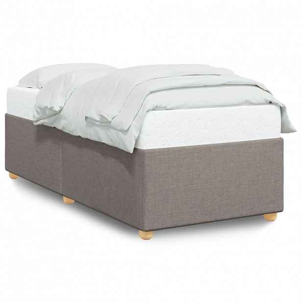 vidaXL Rám postele bez matrace taupe 100 x 200 cm textil